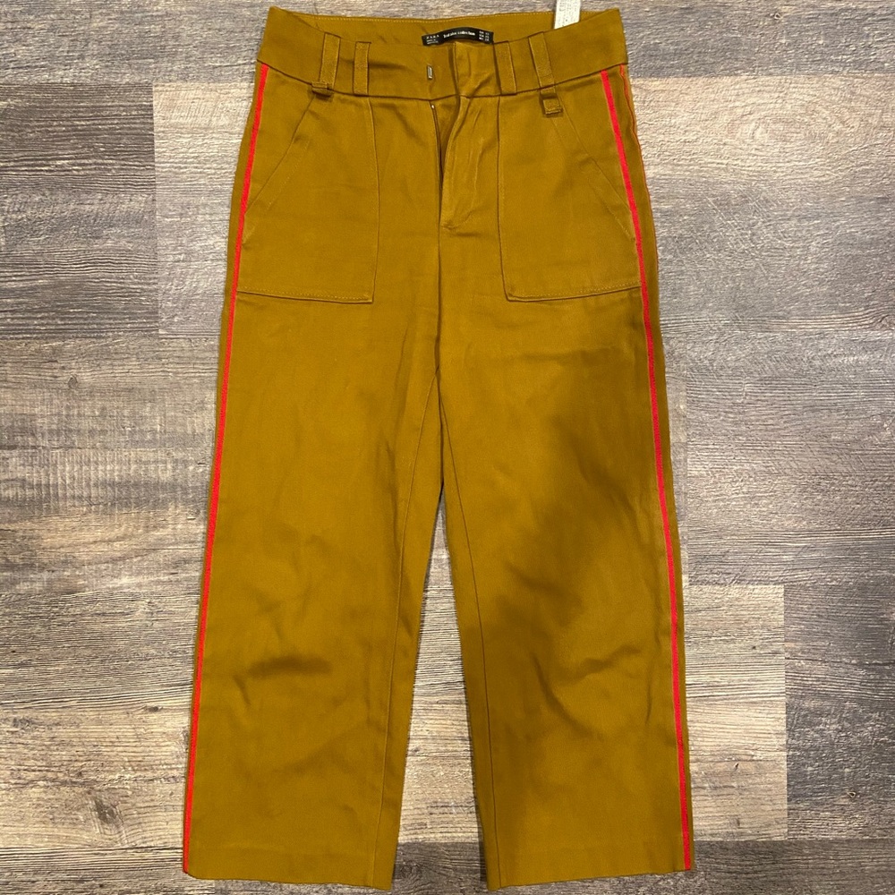 Zara Trafaluc Military Crop Ankle Pant XS